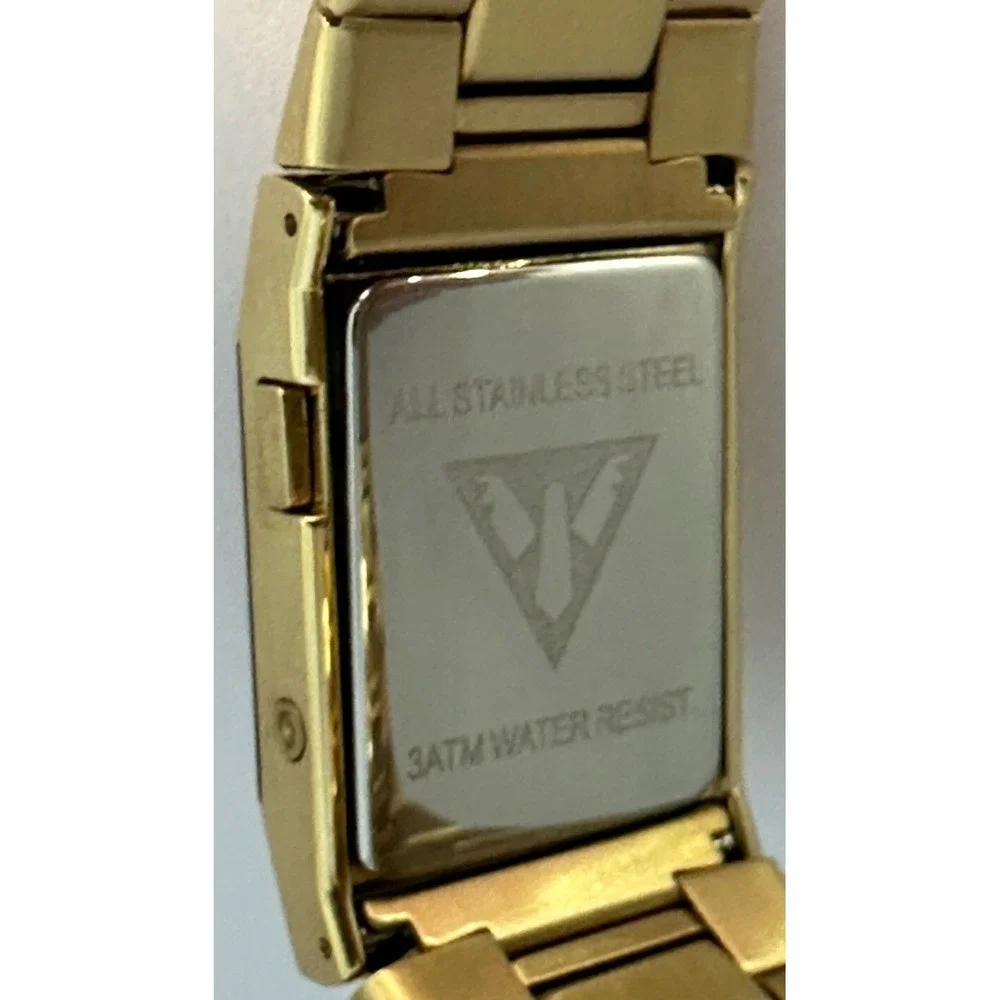 Dakota Watch Digital LCD Womens New Battery Gold Tone 23MM 6.75